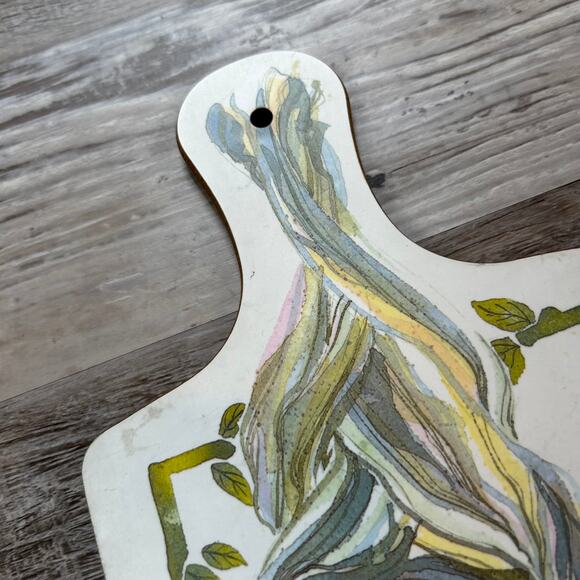 Vintage Garlic Cutting Board Charmaine Williamson Britain Art Kitchen Decor - Picture 4 of 6